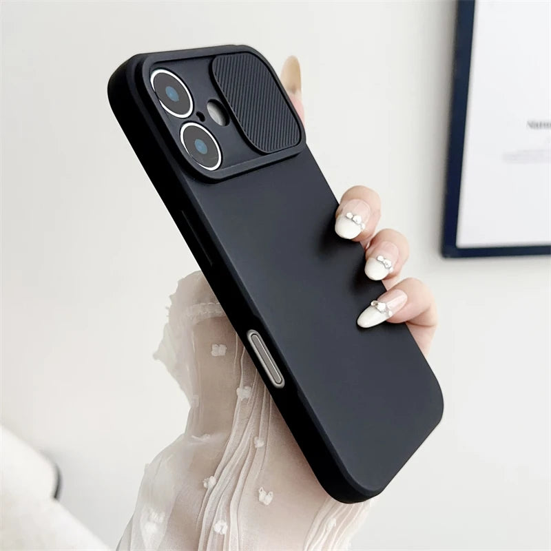Apple iPhone - Soft Silicone Case With Sliding Lens Protector