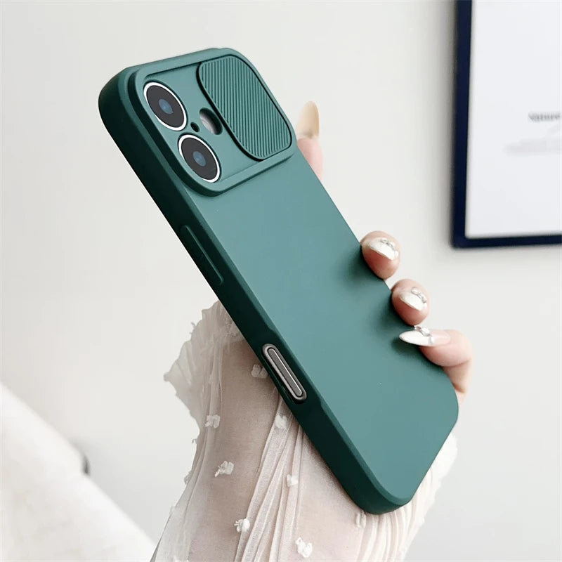 Apple iPhone - Soft Silicone Case With Sliding Lens Protector