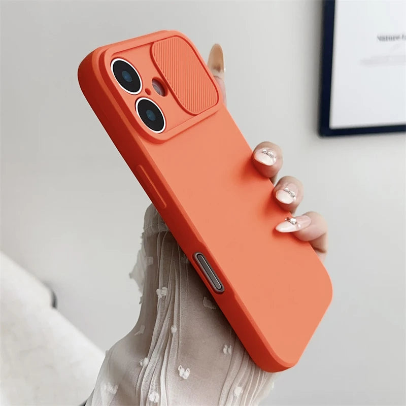 Apple iPhone - Soft Silicone Case With Sliding Lens Protector
