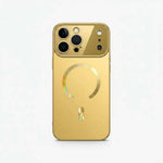 Apple iPhone - Titanium Magnetic Mirror Case in gold with a smooth metallic finish and iridescent magnetic ring