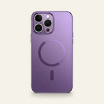 Apple iPhone - Titanium Magnetic Mirror Case in purple with a smooth reflective finish, magnetic ring and raised camera bezel.