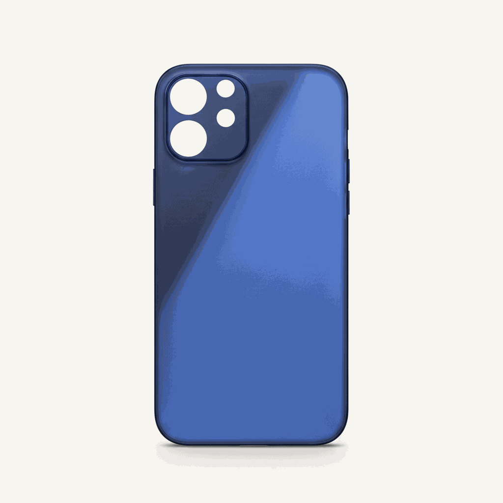 Apple iPhone - Ultra Thin case in blue with a smooth matte finish and raised camera cutout for three lenses