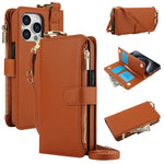 Apple iPhone - Zipper Leather Wallet Case with Card Slots