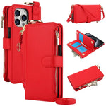 Apple iPhone - Zipper Leather Wallet Case with Card Slots
