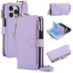 Apple iPhone - Zipper Leather Wallet Case with Card Slots