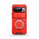 Google Pixel - Armor Case in bright red with a rugged smooth shell, raised camera surround, fold-out stand and circular grip
