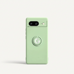 Google Pixel - Durable Liquid silicone phone case in pale green with a smooth matte finish and raised circular G logo