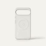 Google Pixel - Frosted Clear Magnetic MagSafe phone case with a translucent matte white finish and circular magnetic ring