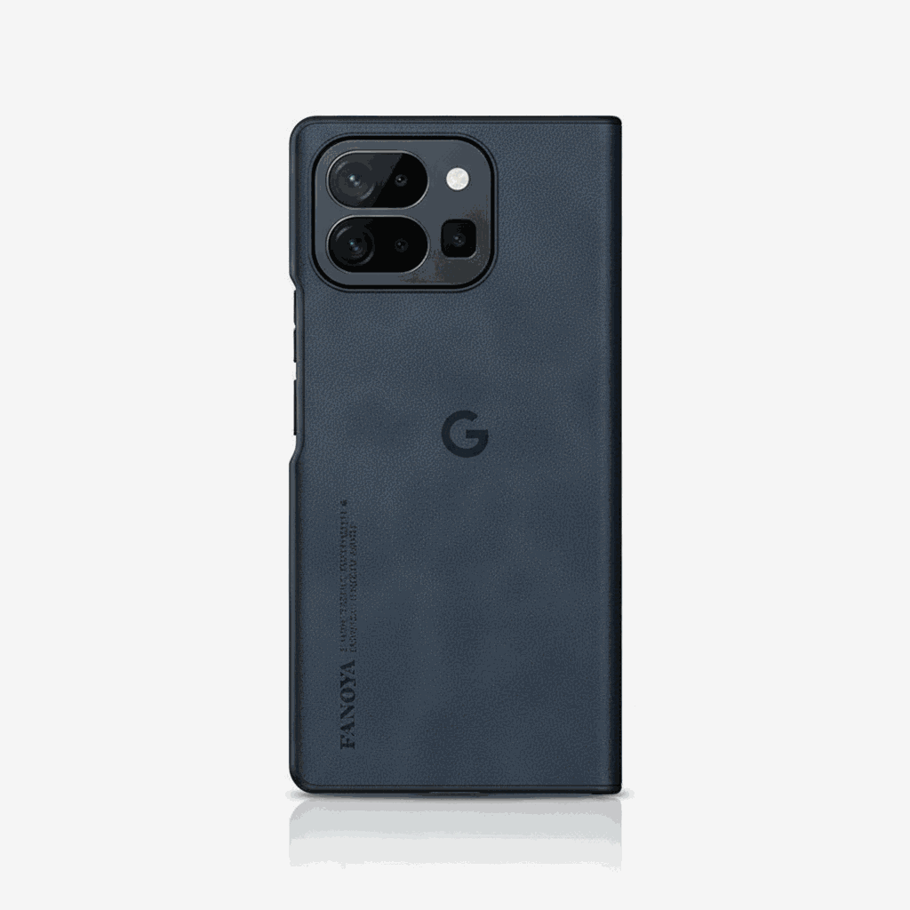 Google Pixel - Leather-Look phone case in dark navy textured material, with a matte finish and raised camera guard