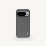 Google Pixel - Luxury Fabric case in black and gray woven textile with a textured back and raised camera edge