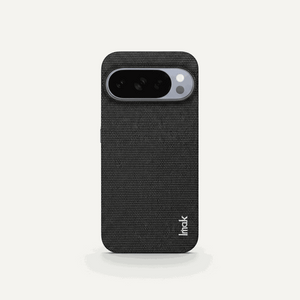 Google Pixel - Luxury Fabric case in black woven-texture material with a raised horizontal camera cutout and slim back panel