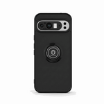 Google Pixel - Magnetic Ring Stand Matte Phone Case in black with a smooth matte finish and raised circular ring stand