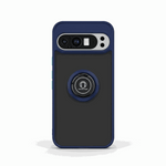Google Pixel - Magnetic Ring Stand Matte Phone Case in navy and black with a raised camera surround and circular ring stand