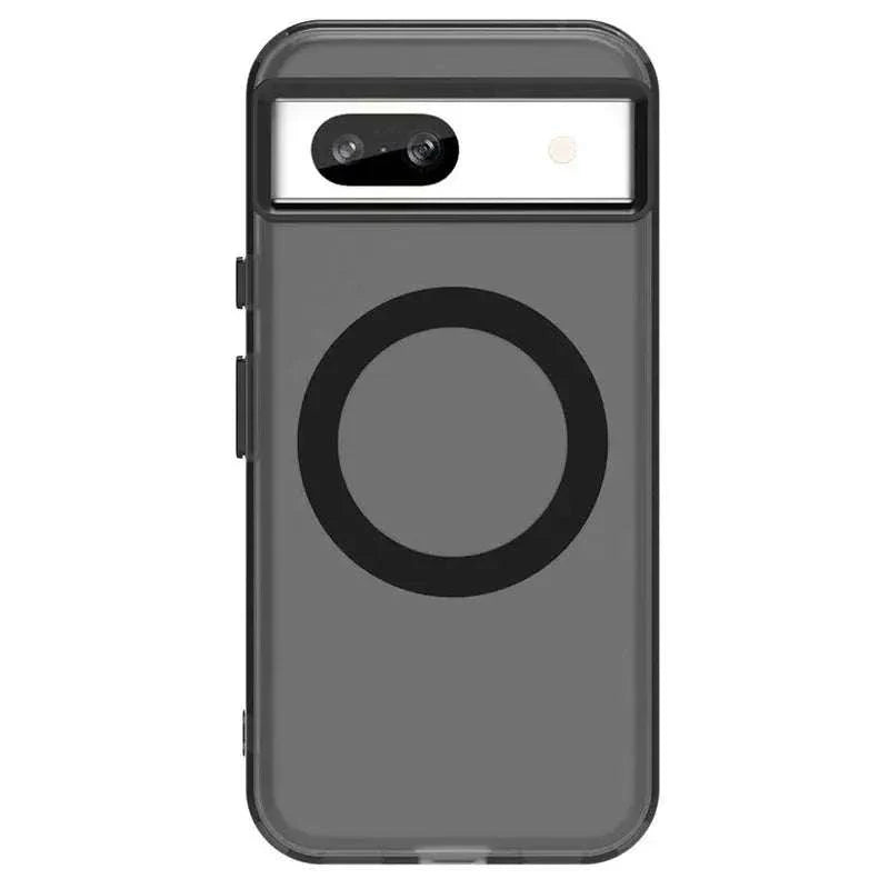 Phone case, Google Pixel - MagSafe black and clear with a matte back, circular magnetic ring and raised camera cutout