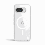 Google Pixel - MagSafe Hybrid Phone Case in clear transparent material, with a circular magnetic ring and raised camera surround