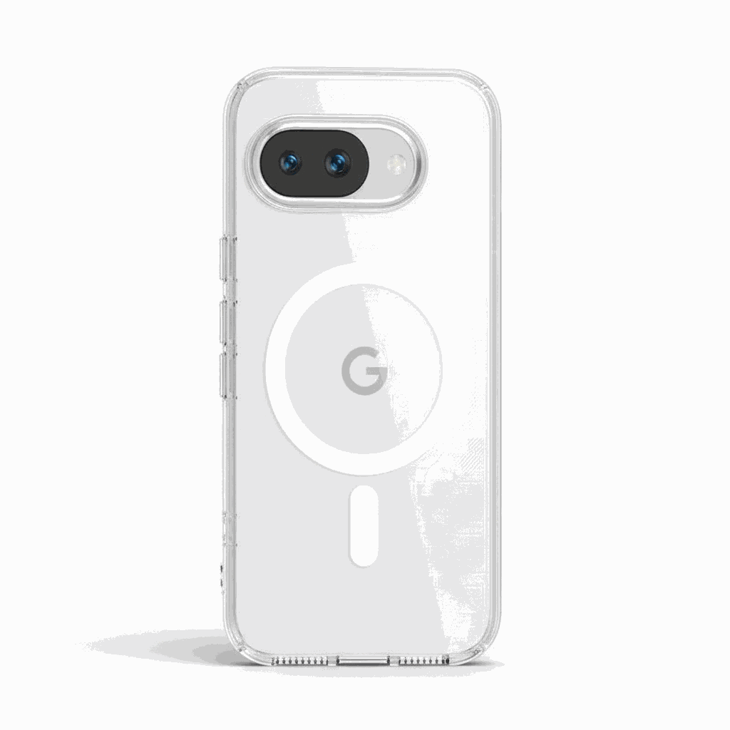 Google Pixel - MagSafe Hybrid Phone Case in clear transparent material, with a circular magnetic ring and raised camera surround