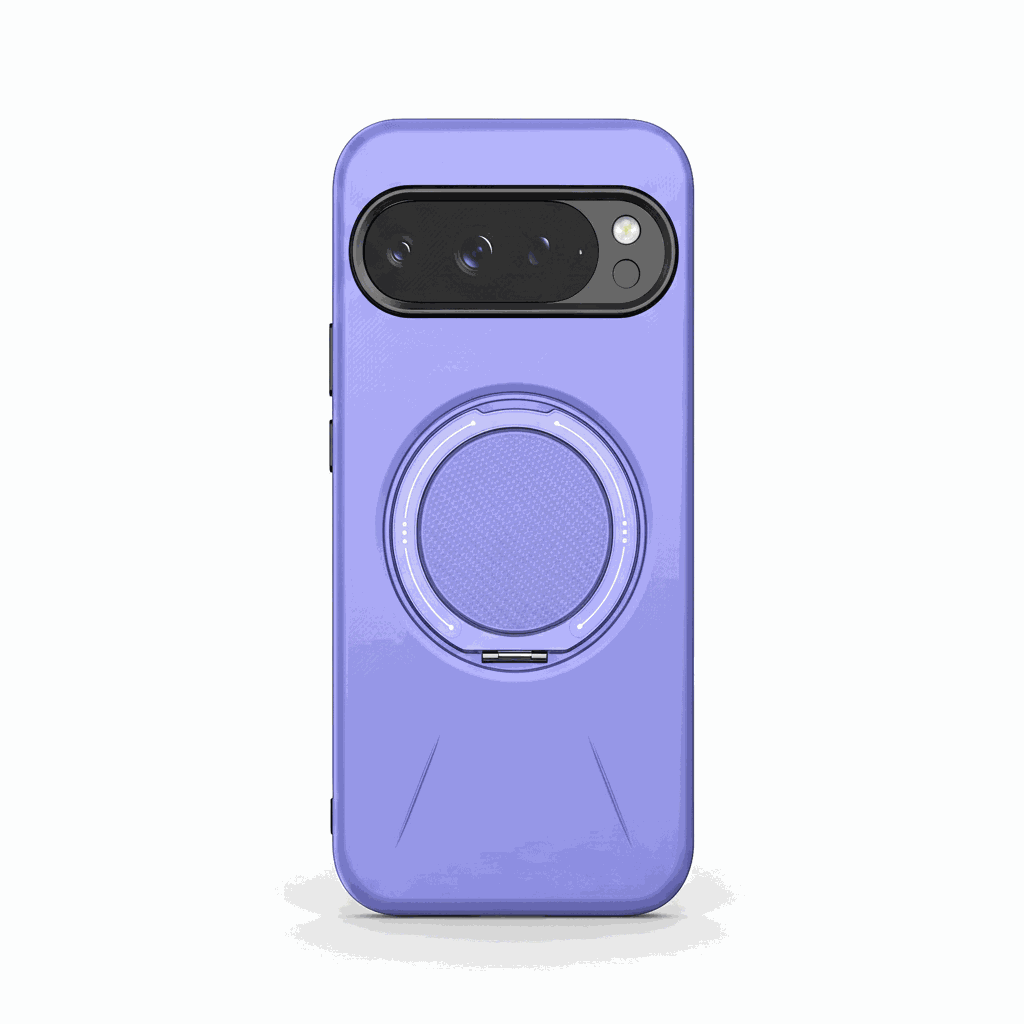 Google Pixel - MagSafe Magnetic Ring phone case in lavender with a smooth finish, raised camera cutout and circular folding ring stand.