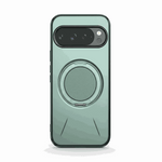 Google Pixel - MagSafe Magnetic Ring case in pale sage green with a plain finish and integrated circular ring bracket