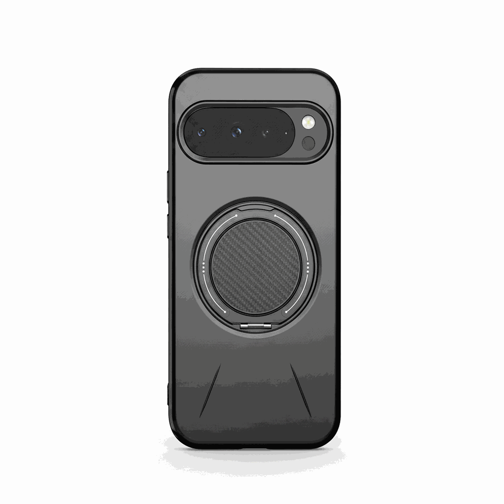 Google Pixel - MagSafe Magnetic Ring phone case in smoky gray with a textured circular ring bracket and raised camera cutout