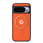 Google Pixel - MagSafe Textured phone case in orange with a woven-look matte back, black edges and raised magnetic ring