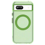 Google Pixel - MagSafe phone case in translucent pale green with a darker green magnetic ring and raised camera-bar edges