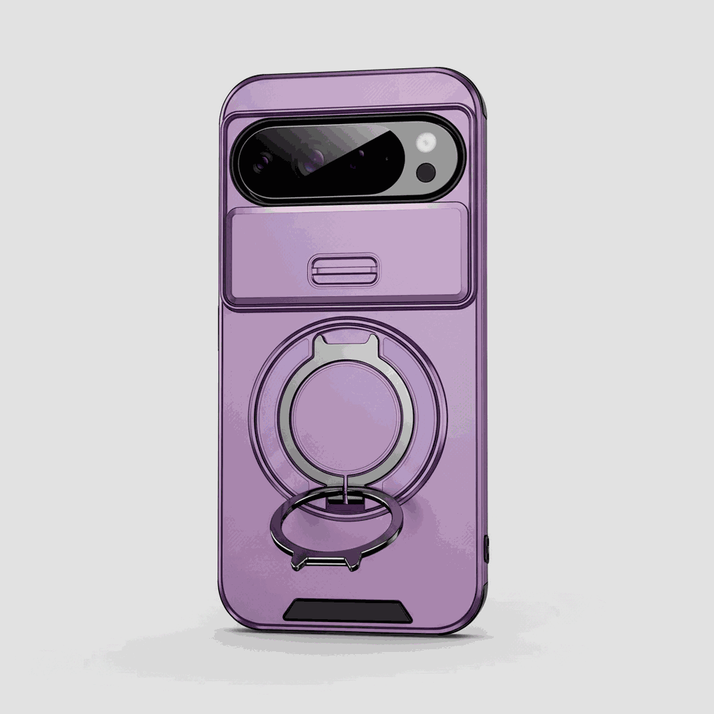 Phone case, Google Pixel - Matte Finish in lavender with a smooth shell and circular rotating ring holder kickstand