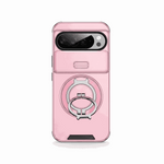 Google Pixel - Matte Finish phone case in pale pink with a smooth surface, raised camera surround and rotating metal ring holder