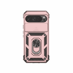Google Pixel - Matte Magnetic Ring Holder Phone Case in pale pink with a rugged geometric shell and integrated ring holder
