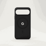 Google Pixel - Matte Plain Skin phone case in black matte finish, with a plain back, raised camera opening and centered magnetic ring