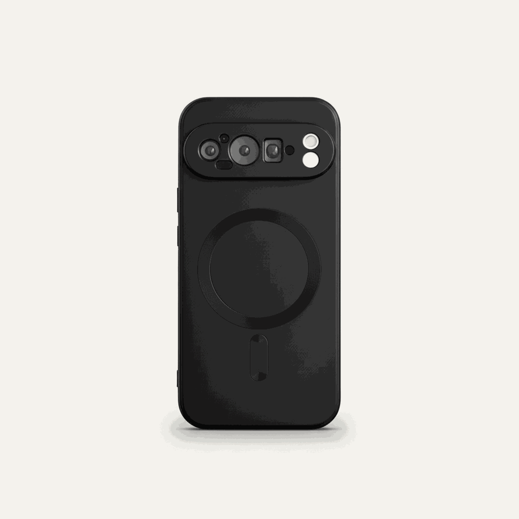 Google Pixel - Metallic Matte MagSafe Phone Case in black with a smooth matte finish and circular magnetic ring