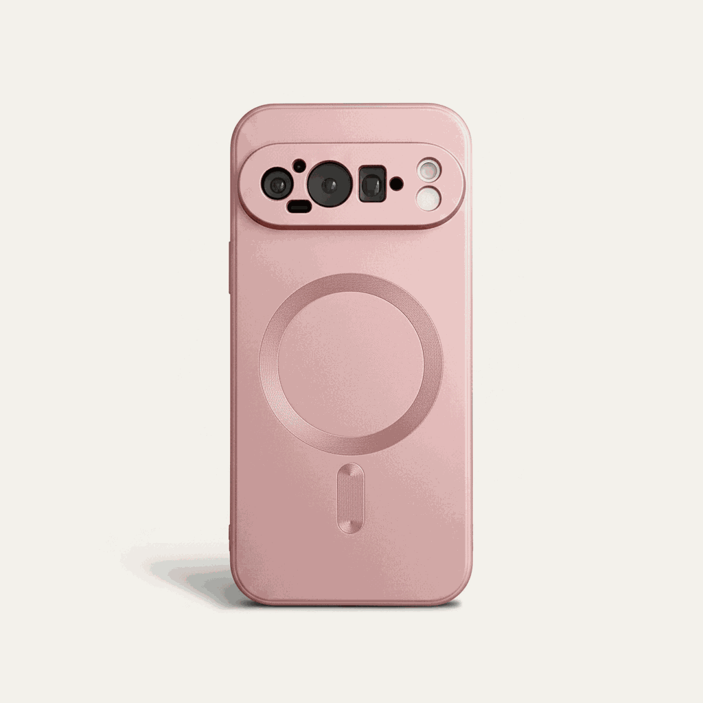 Google Pixel - Metallic Matte MagSafe Phone Case in dusty pink with a smooth metallic finish and raised magnetic ring
