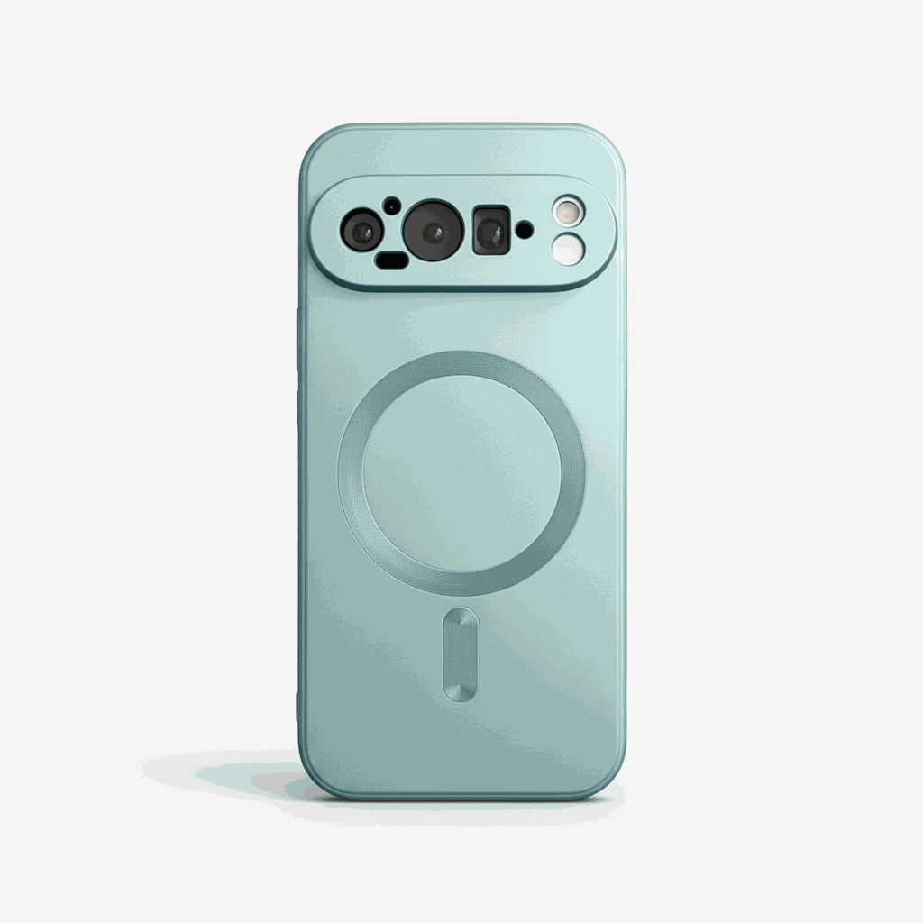 Google Pixel - Metallic Matte MagSafe Phone Case in pale aqua with a smooth matte finish, raised camera surround and magnetic ring