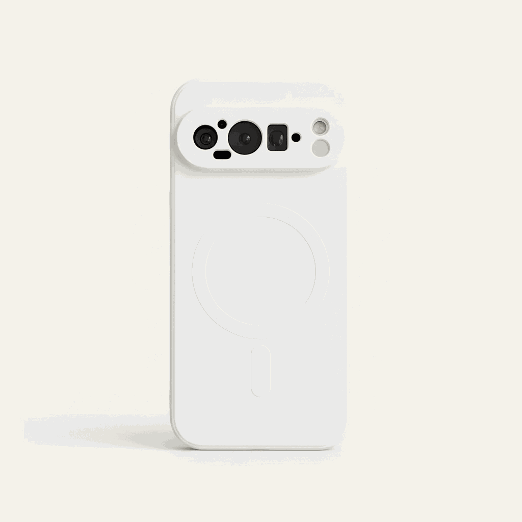 Google Pixel - Metallic Matte MagSafe Phone Case in white with a smooth matte finish, camera cutouts and subtle magnetic ring