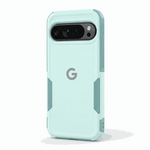Google Pixel - Rugged Phone Case in pale mint with a smooth matte back, textured side grips and raised camera edges