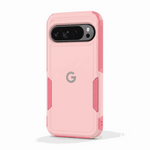 Google Pixel - Rugged Phone Case in pale pink with a smooth matte back, textured side grips and raised camera edges