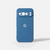 Google Pixel - Silicone Case in blue with a smooth matte finish, raised camera surround and white G logo