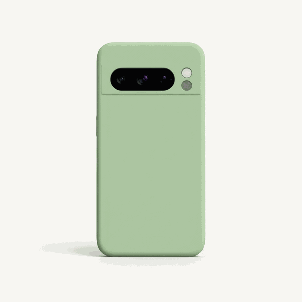 Google Pixel - Smooth Finish protective phone case in pale green with a smooth matte surface and raised camera bar