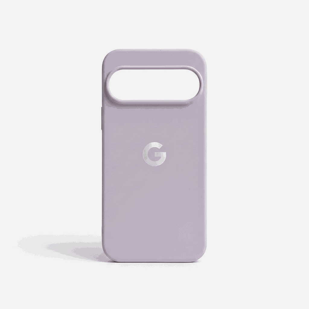 Google Pixel - Smooth Skin Feel phone case in soft lavender with a smooth matte finish, raised camera opening and reflective G logo