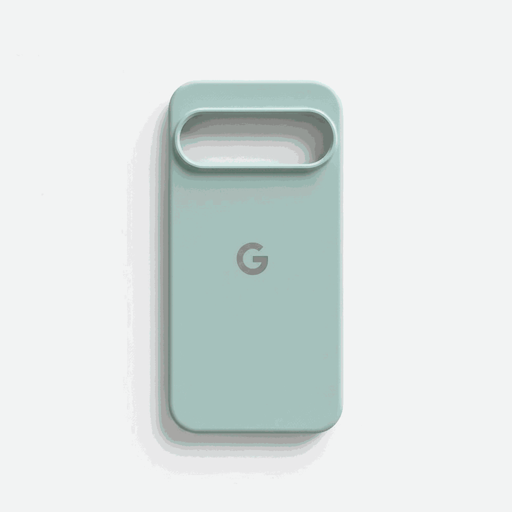 Google Pixel - Smooth Skin Feel phone case in pale mint with a smooth matte finish, raised camera cutout and subtle G logo.