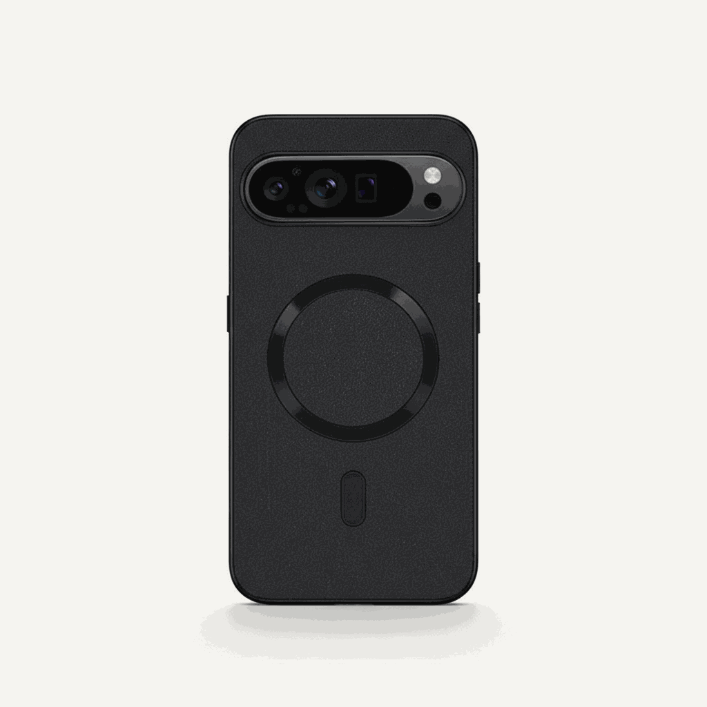 Google Pixel - Textured Magnetic MagSafe Phone Case, black with a fine-grain texture and raised circular magnetic ring