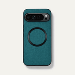 Google Pixel - Textured Magnetic MagSafe Phone Case in teal with a woven-look finish and black magnetic ring