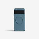 Google Pixel - Woven-Look case in blue and black with diagonal woven texture, raised edges and a magnetic ring