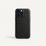 Mobile Supplies Online black premium soft leather iPhone case with a slim, protective design and precise camera cutout.