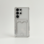 Samsung Galaxy - Clear Shockproof Silicone Case with Card Wallet by Mobile Supplies Online