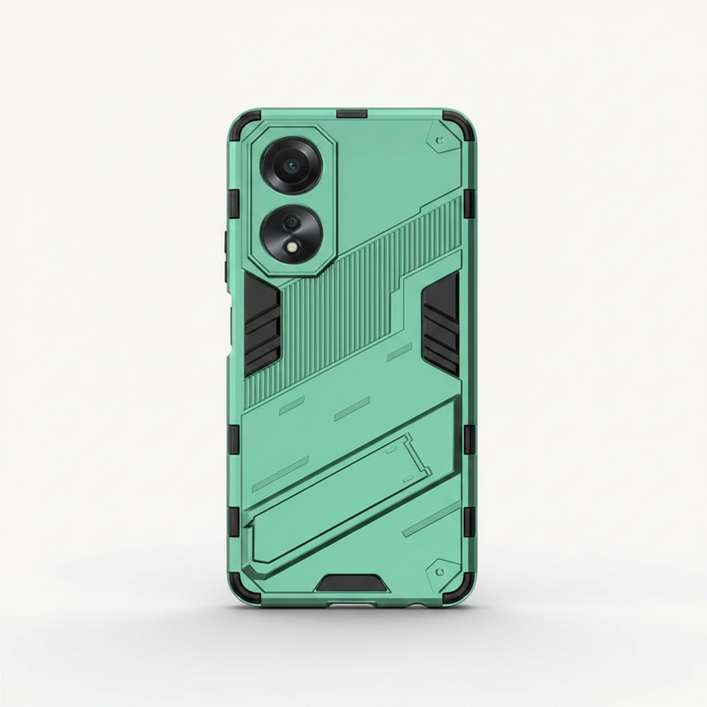 Mobile Supplies Online mint green rugged shockproof phone case with integrated kickstand and camera lens protection