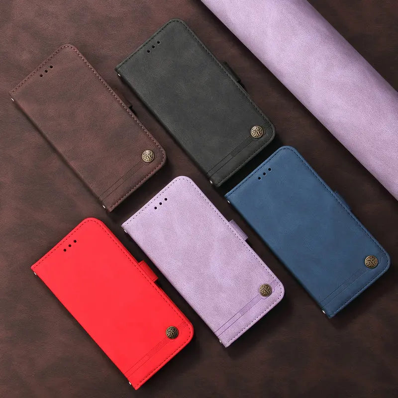 Motorola Edge - Leather Look Flip Wallet Case