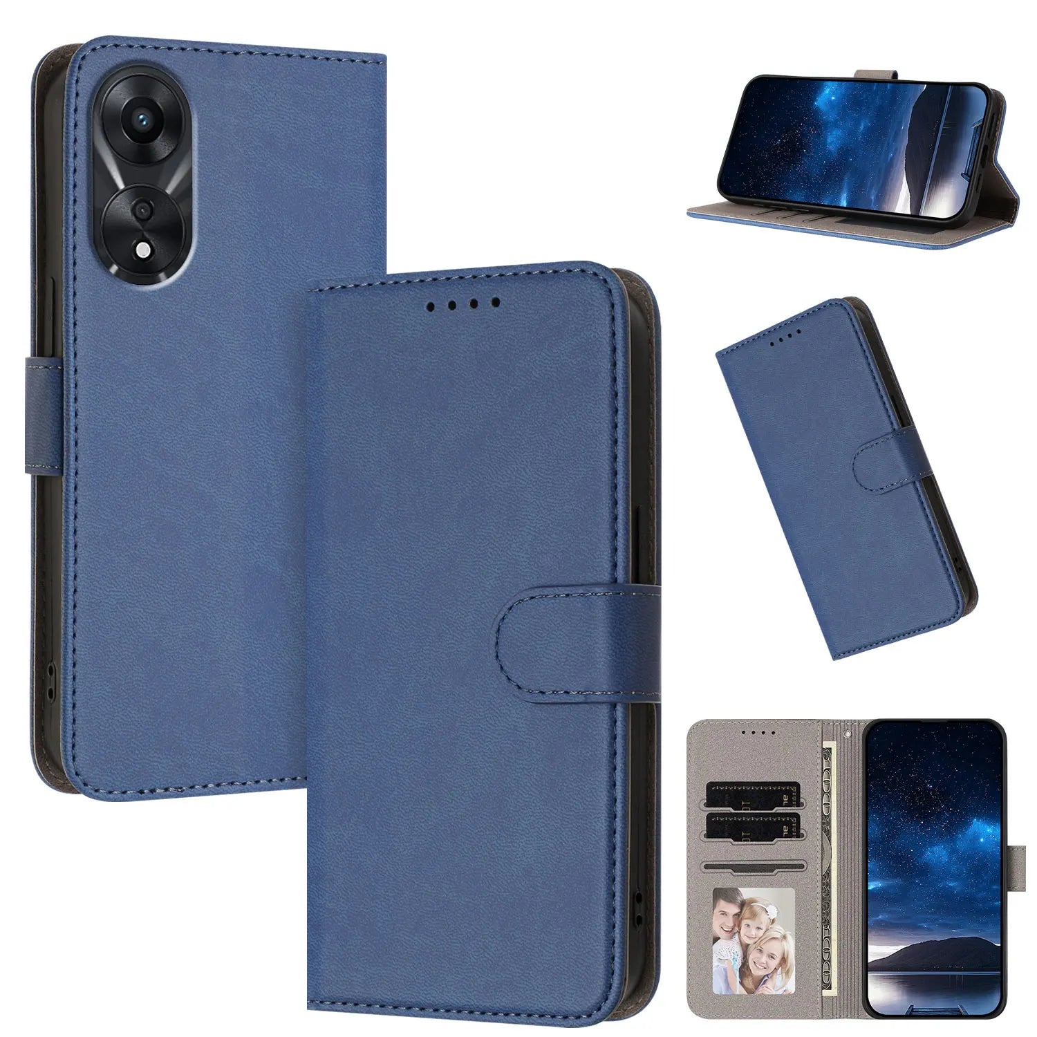 Oppo - Wallet Leather Look Flip Case