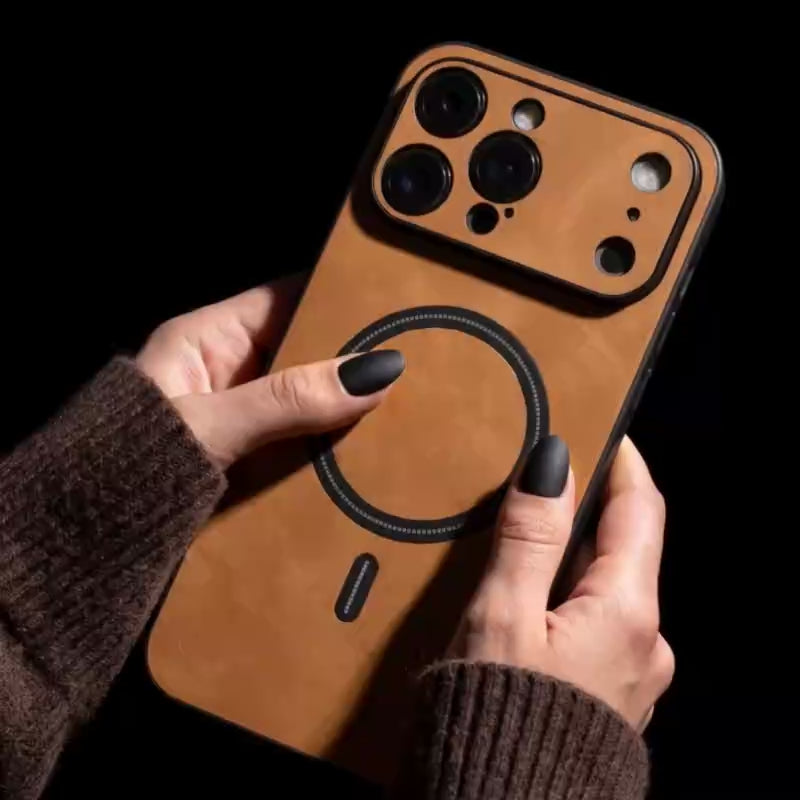 Apple iPhone Retro Matte Leather Look MagSafe Case
