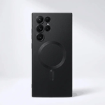 Samsung Galaxy case in black matte textured material with a slim profile, raised camera rings and circular magnetic ring