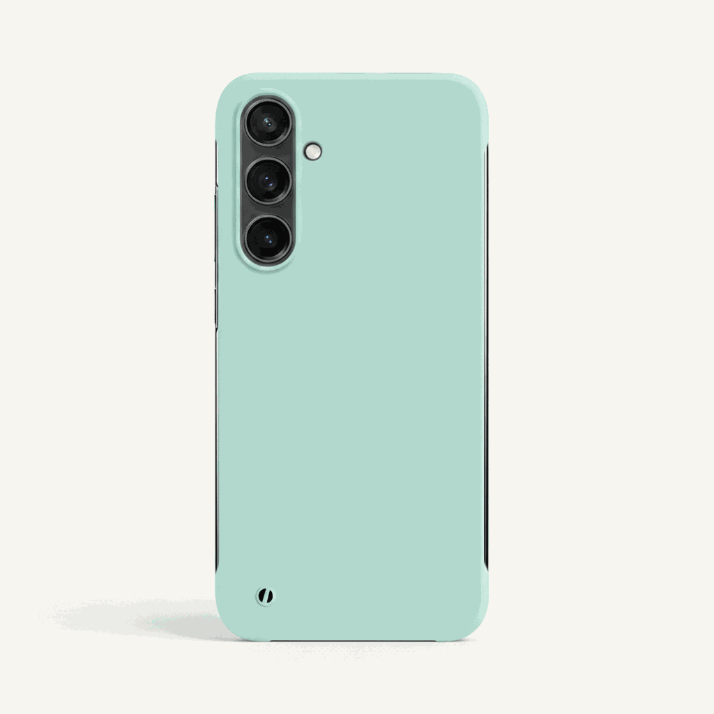 Samsung Galaxy - Borderless Candy Matte Color Hard Case in mint green with a smooth matte finish and open camera cutouts